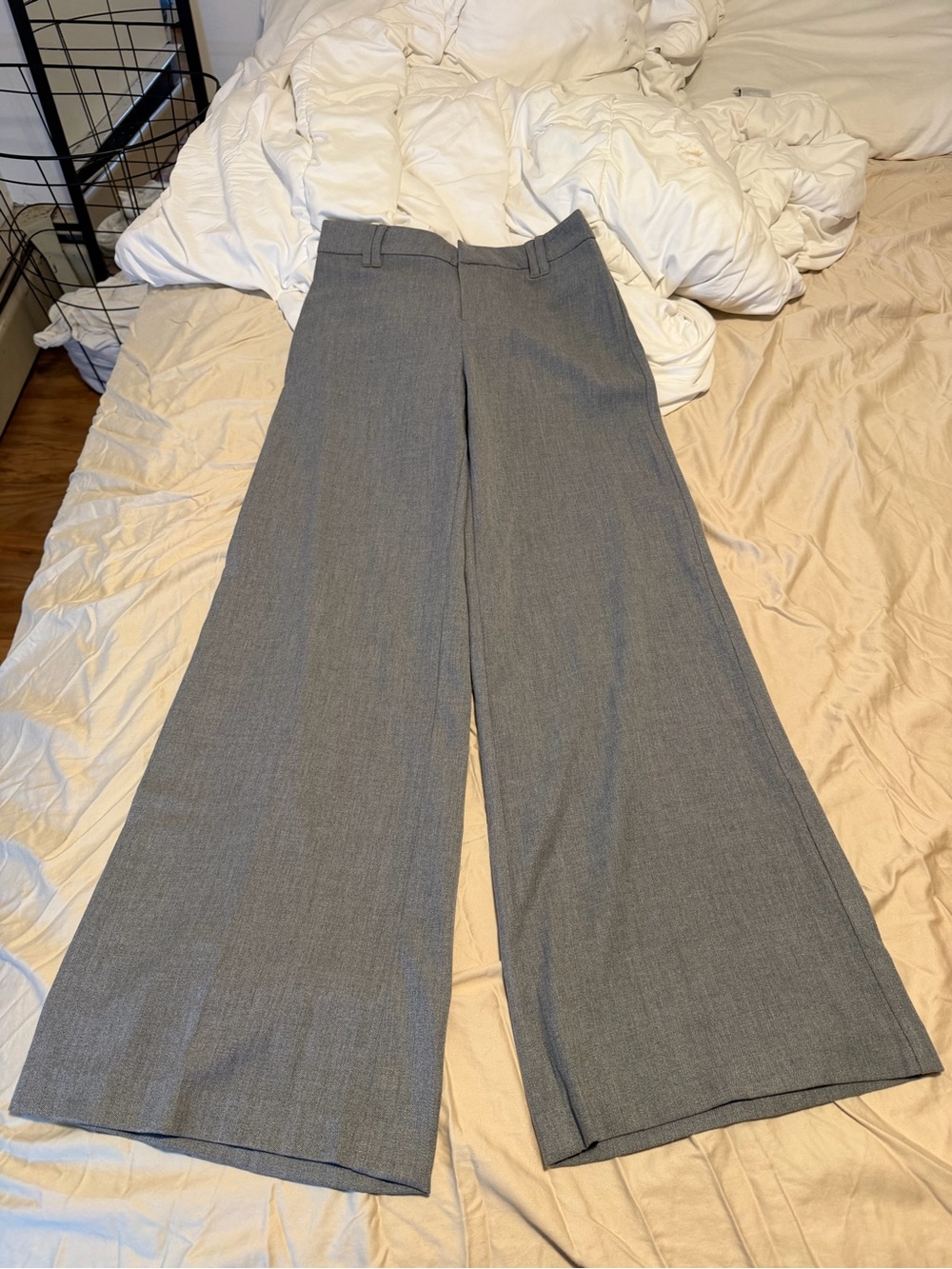 H&M Wide-Leg Gray Dress Trousers